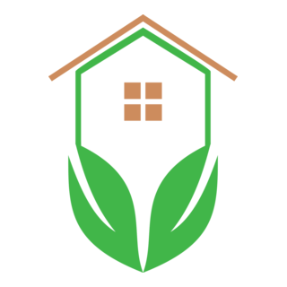 Green Leaf House Construction Logo PNG Vector