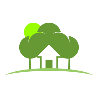 Green Tree House Logo PNG Vector