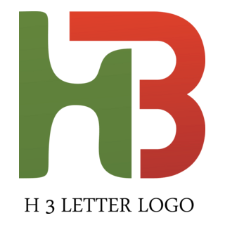 H3 Letter Logo PNG Vector