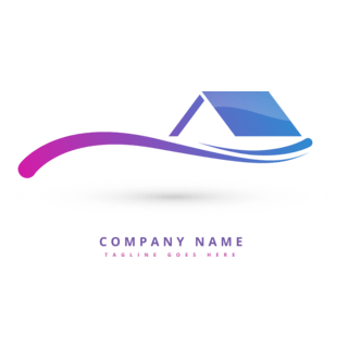 House and Wave Logo PNG Vector