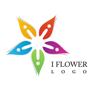 I Letter Colour Leaf Logo PNG Vector