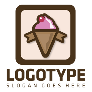 Ice Cream in a Shape Logo PNG Vector