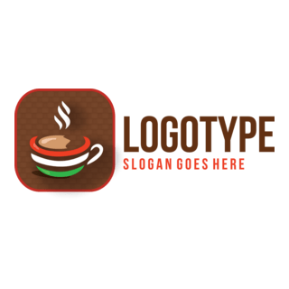 Italian Coffee in a Shape Logo PNG Vector
