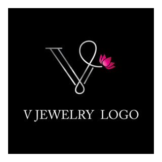 Jewellery V Fashion Flower Logo PNG Vector