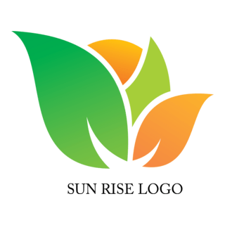 Leaf Sunrise Logo PNG Vector