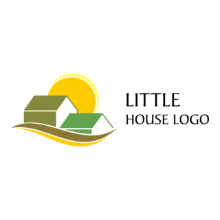 Lettle House Sun Building Logo PNG Vector