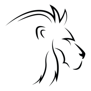 Lion Line Art Profile Logo PNG Vector