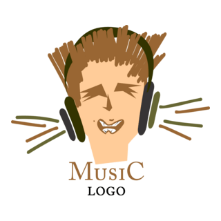 Music Phone Head Fashion Logo PNG Vector