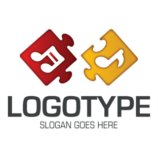 Notes in Puzzle Pieces Logo PNG Vector