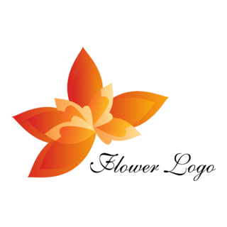 Orange Flower Logo PNG Vector