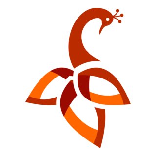 Orange Peacock Logo PNG Vector