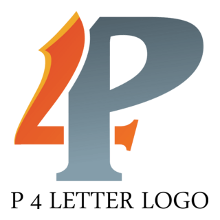 P4 Letter Logo PNG Vector