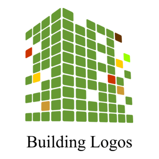 Pixel Green Building Construction Logo PNG Vector