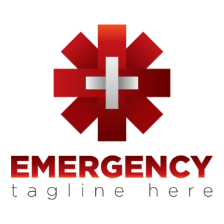 Red asterisk with a cross Logo PNG Vector