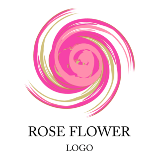 Rose Flower Art Logo PNG Vector