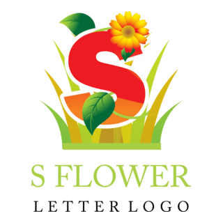 S Flower Green Grass Logo PNG Vector
