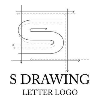S Line Drawing Building Chart Logo PNG Vector