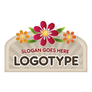 Sign with Flowers Logo PNG Vector