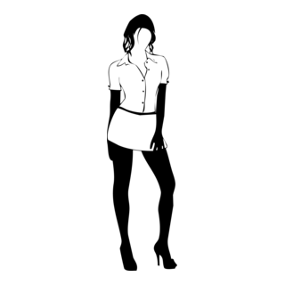 Silhouette Woman Logo PNG Vector