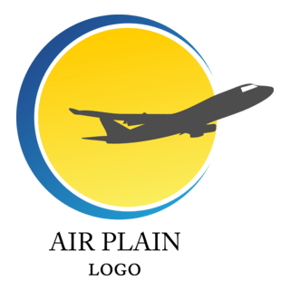 Sun Airplane Art Logo PNG Vector