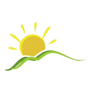 Sun Mountain Brush Logo PNG Vector