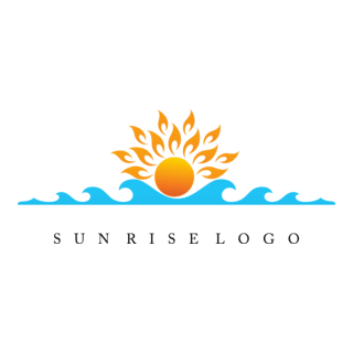 Sun Rise Water Art Logo PNG Vector
