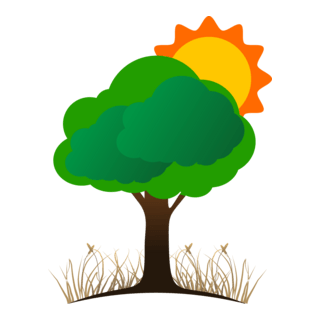 Sun Tree Logo PNG Vector