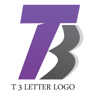 T3 Letter Logo PNG Vector