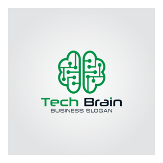 Technology Brain Logo PNG Vector