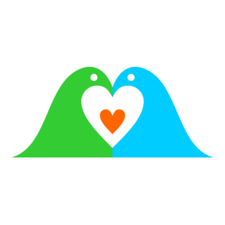 Two Love Birds Hearten Logo PNG Vector