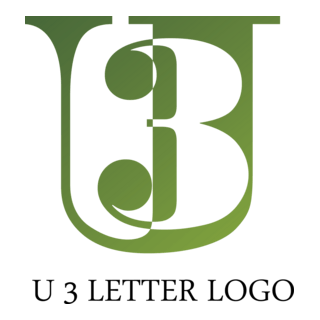 U3 Letter Logo PNG Vector