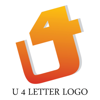 U4 Letter Logo PNG Vector