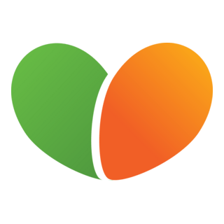 V Heart Letter Logo PNG Vector