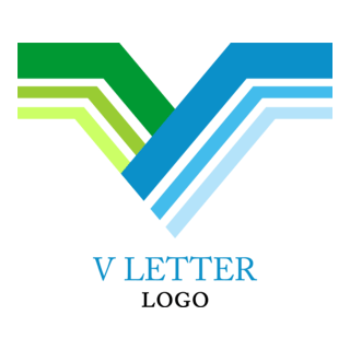 V Line Techno Letter Logo PNG Vector
