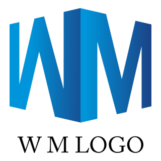 W M 3d Letter Logo PNG Vector
