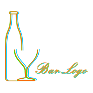 Wine Glass Dinking Logo PNG Vector