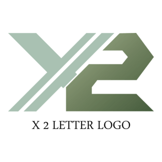 X2 Letter Logo PNG Vector