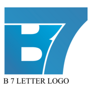 B7 Letter Design Logo PNG Vector