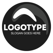 Black & White Circle Logo PNG Vector