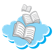 Book with Cloud Logo PNG Vector