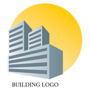 Building with Sun Logo PNG Vector