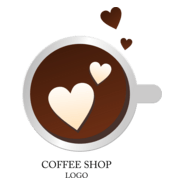 Coffee Cup Heart Logo PNG Vector