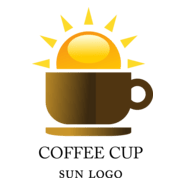 Coffee Shop Sun Food Logo PNG Vector