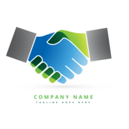 Colorful Hand Shake Logo PNG Vector