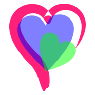 Colors Heart Logo PNG Vector