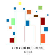 Construction Building Pixel Logo PNG Vector