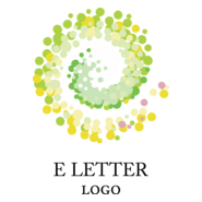E Dot Letter Logo PNG Vector