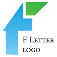F Cut Letter Logo PNG Vector