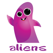 Funky Purple Kid Alien Logo PNG Vector