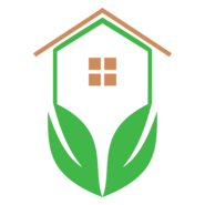 Green Leaf House Construction Logo PNG Vector